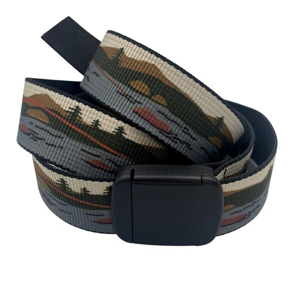 Thomas Bates Web Fishing Camping Scenery Belt Adjustable Lockbox USA Outdoors - Picture 1 of 6